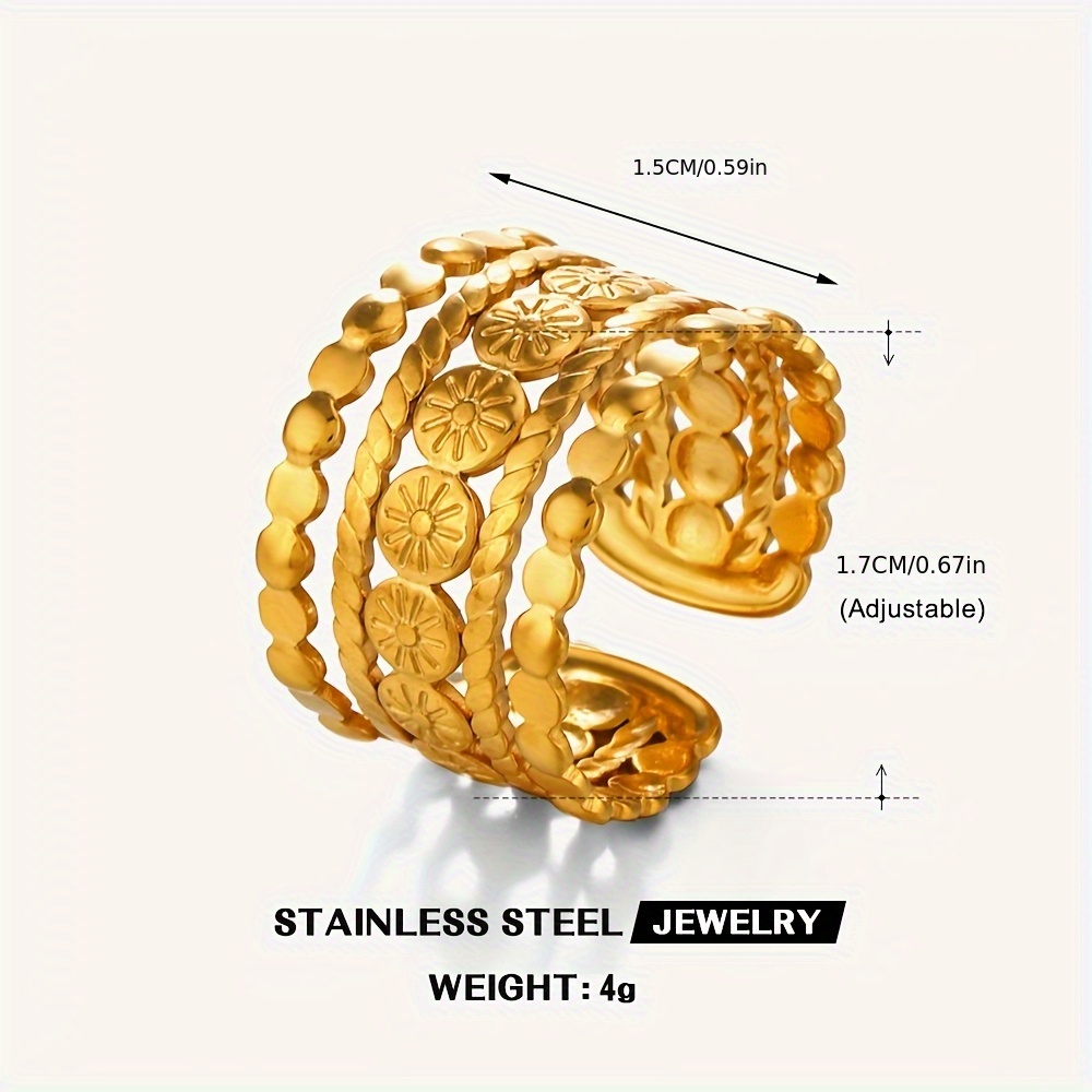 Vintage Style Open Ring Stainless Steel
